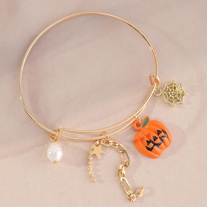Fashionable And Creative Skull Pendant Retractable Adjustable Bracelet