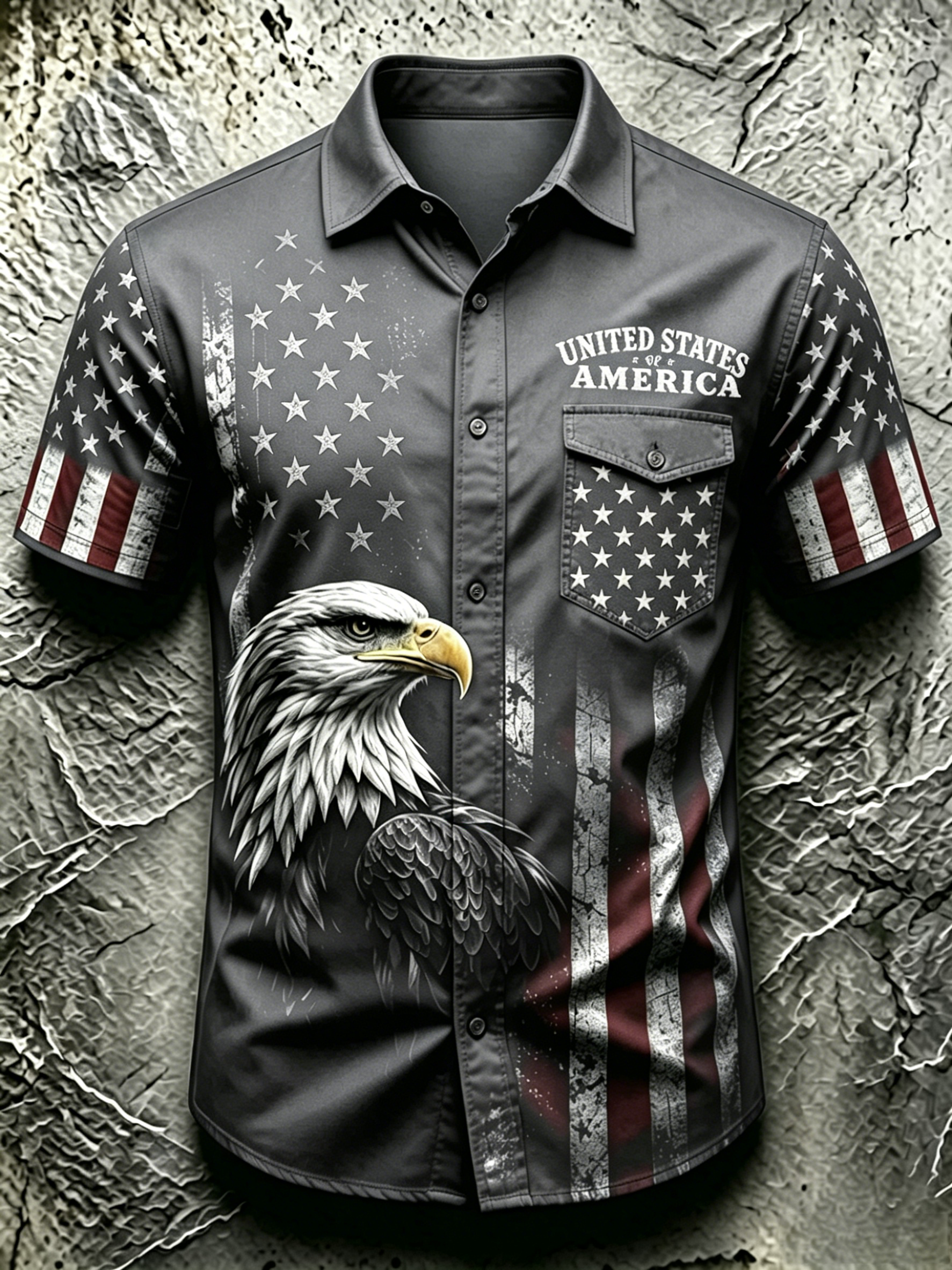 American Star Spangled Banner Commemorative Printed Pocket Shirt