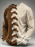 Men's Western Vintage Faith Cross Long-Sleeve Waffle-Knit T-Shirt