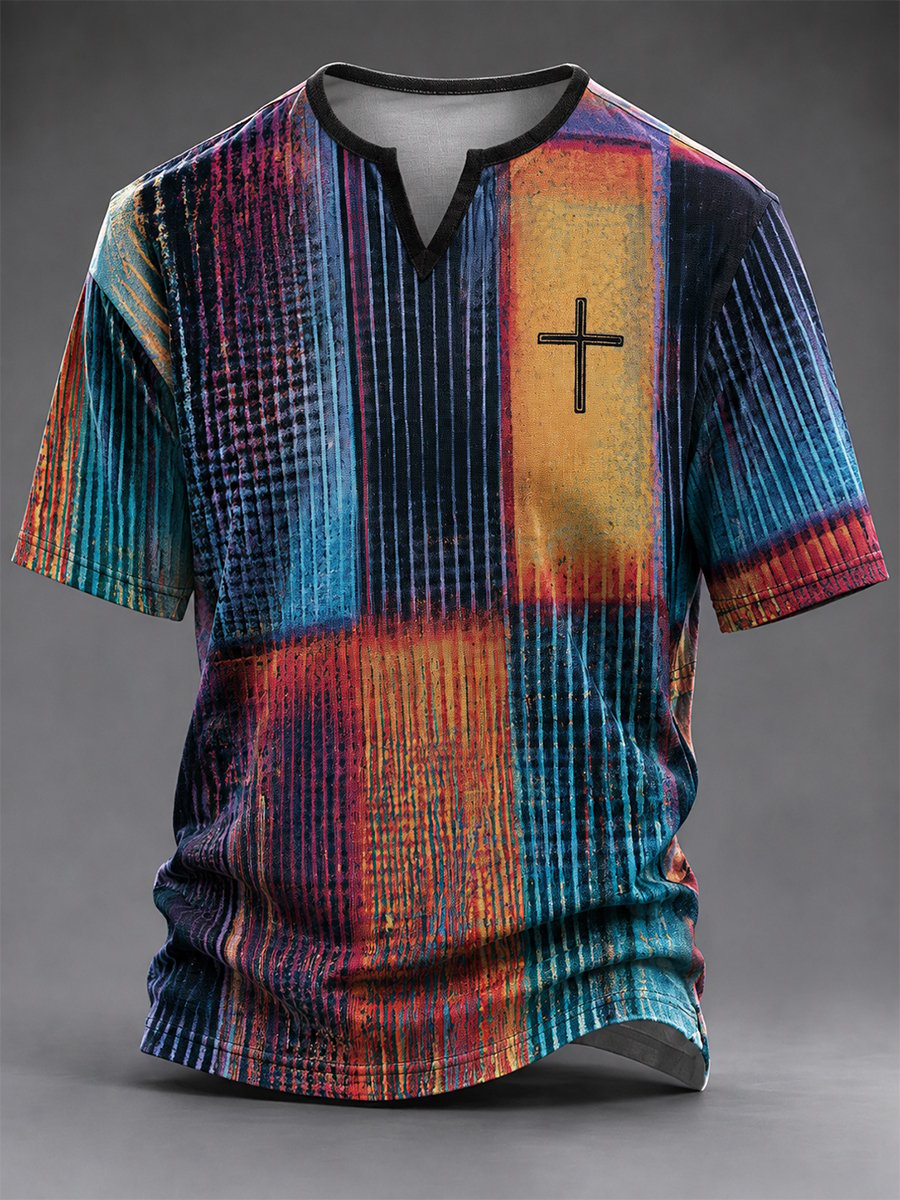 Men's Vintage Faith Faux-Linen T-shirt