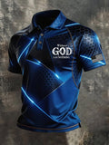 Men's Retro Faith “Without God I Am Nothing,” Print Casual Polo Shirt