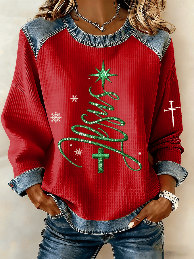 Women's Christmas Faith Print Sweatshirt