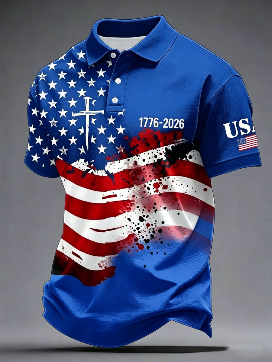 Men'S Independence Day Faith Casual Polo Shirt