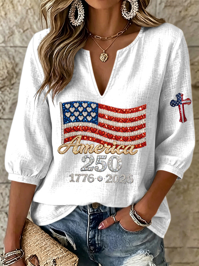 Women's 250th Anniversary Printed Casual Top
