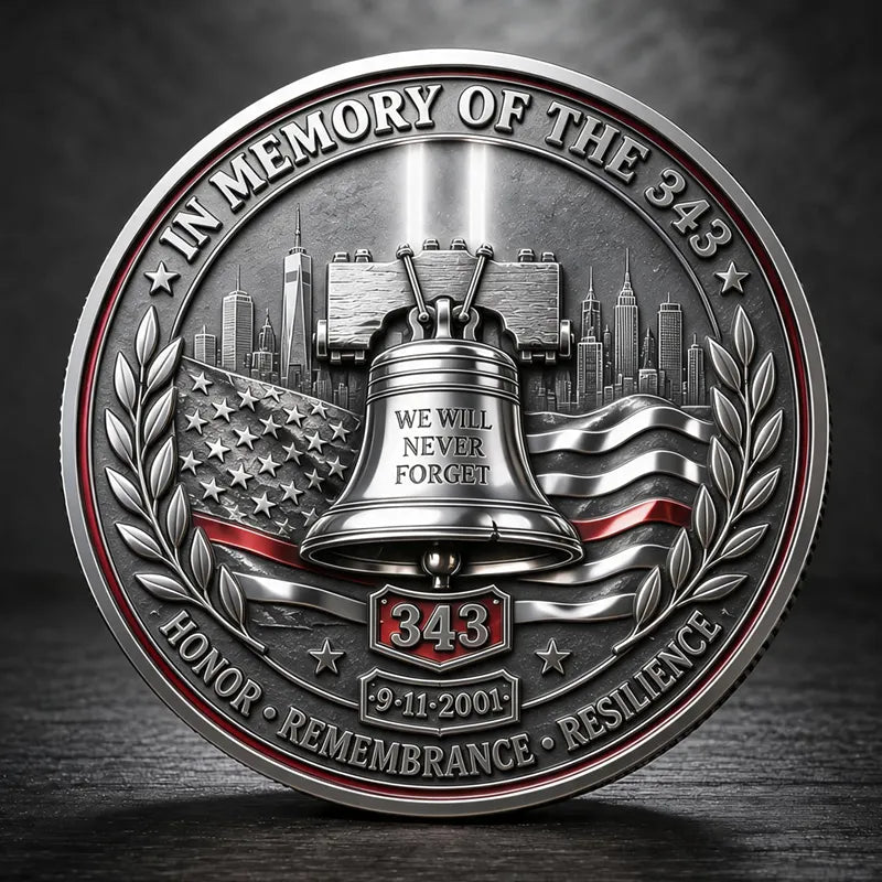 Never Forget 9.11.2001 First Responders Commemorative Metal Medal