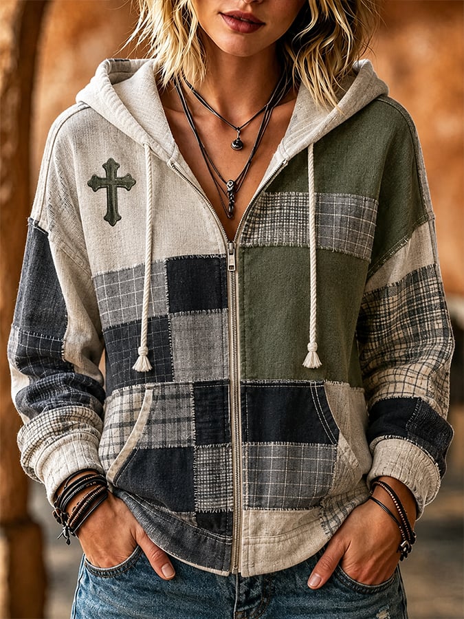 Women'S Printed Casual Hoodie With Faith-Inspired Design