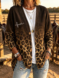 Women's Vintage Western Leopard Print Top