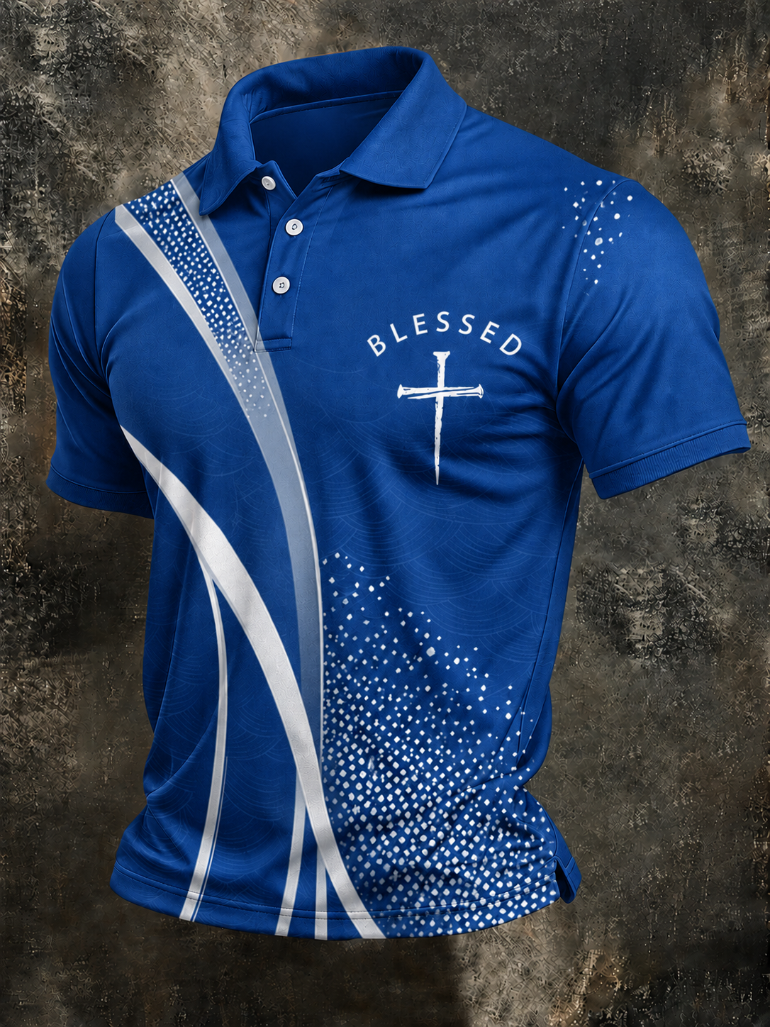 Men'S Retro Faith Printed Lapel Shirt