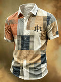 Men's Faith Cross Print Casual Shirt