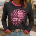Women's Veterans Print Long Sleeve T-Shirt
