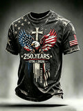 Men'S Casual American 250Th Anniversary Faith Short Sleeved T-Shirt
