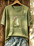 Women's Fun Frog-Print Top