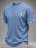 Men's Faith Cross Print Casual T-shirt