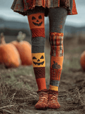 Women's Halloween Pumpkin Face Print Leggings