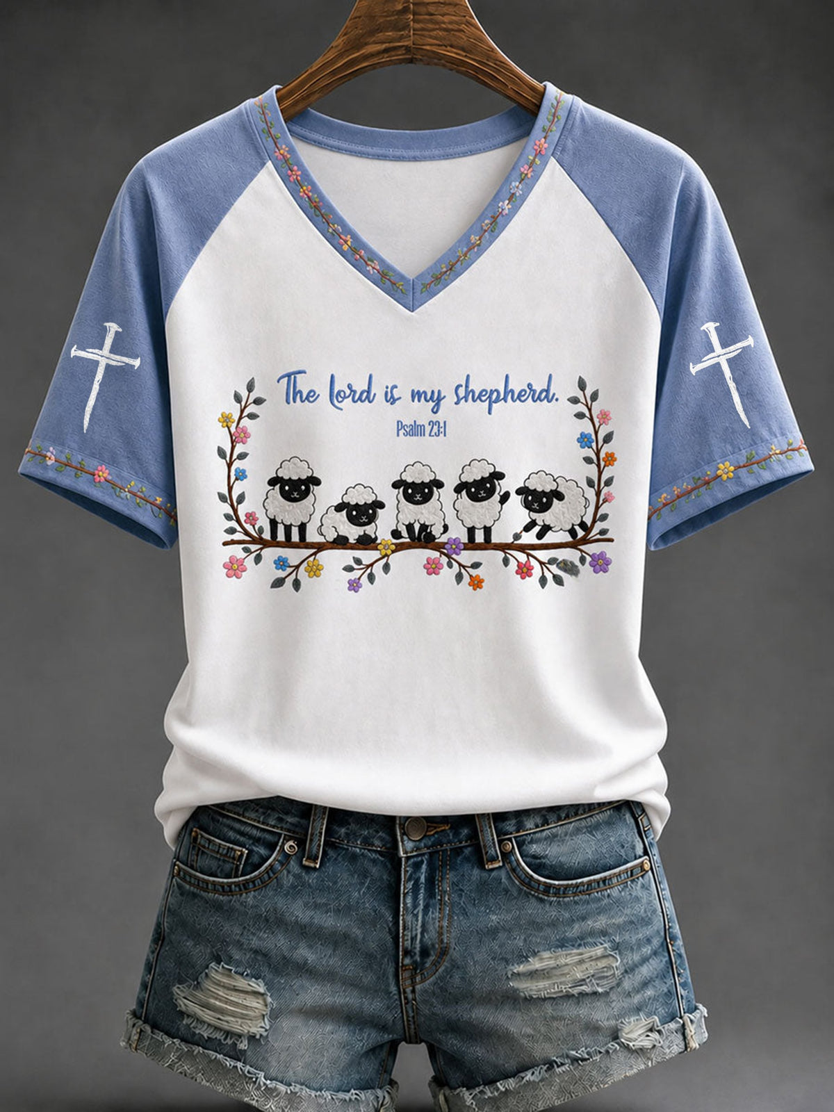 Women's 'The Lord Is My Shepherd' Printed Casual Tops