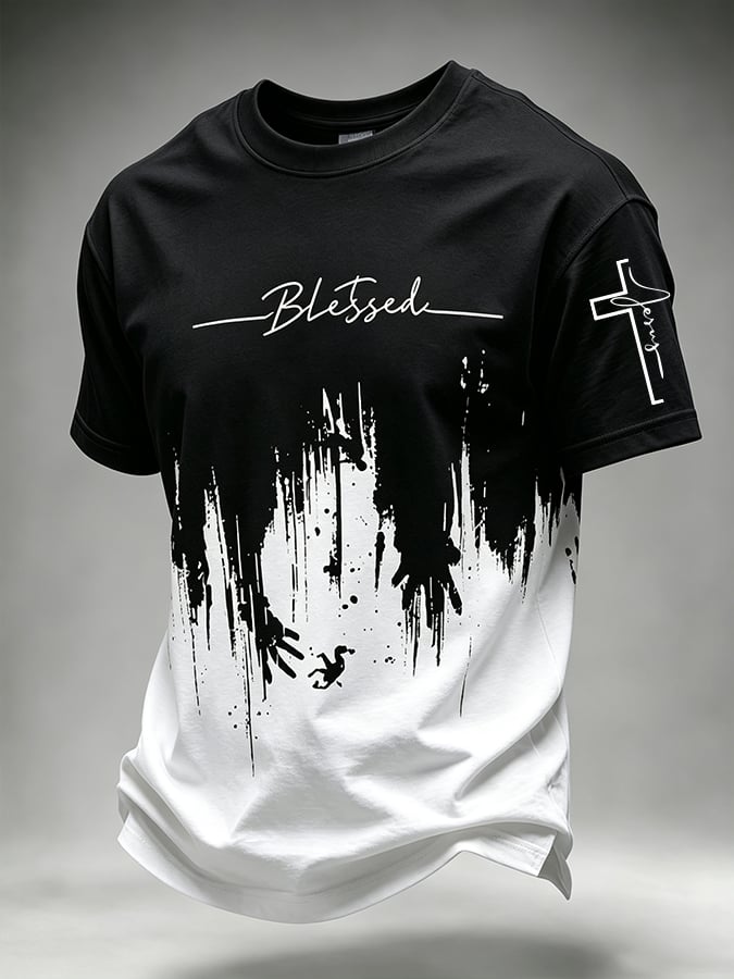 Men'S Casual "Faith" Print T-Shirt