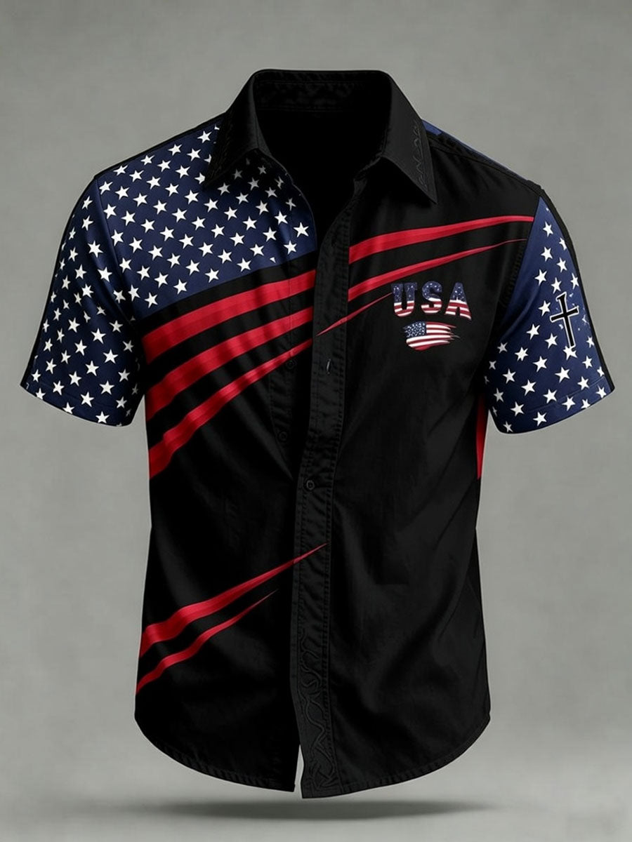Men'S 250Th Anniversary National Faith Print  Shirt