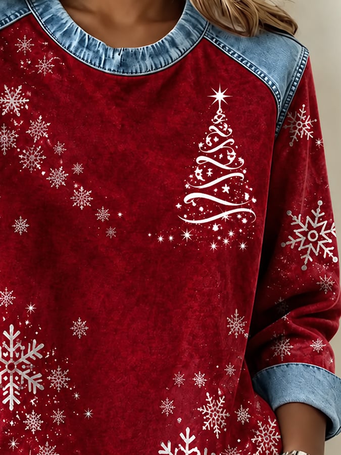 Women's Christmas Print Pullover Sweatshirt