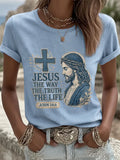 Women's Christian Jesus The Way The Truth The Life Print Casual Tee