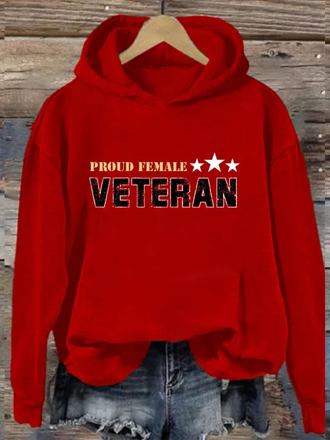 Women's Proud Female Veteran Hoodie