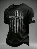 Men's Faith Over Fear Cross Printed T-shirt