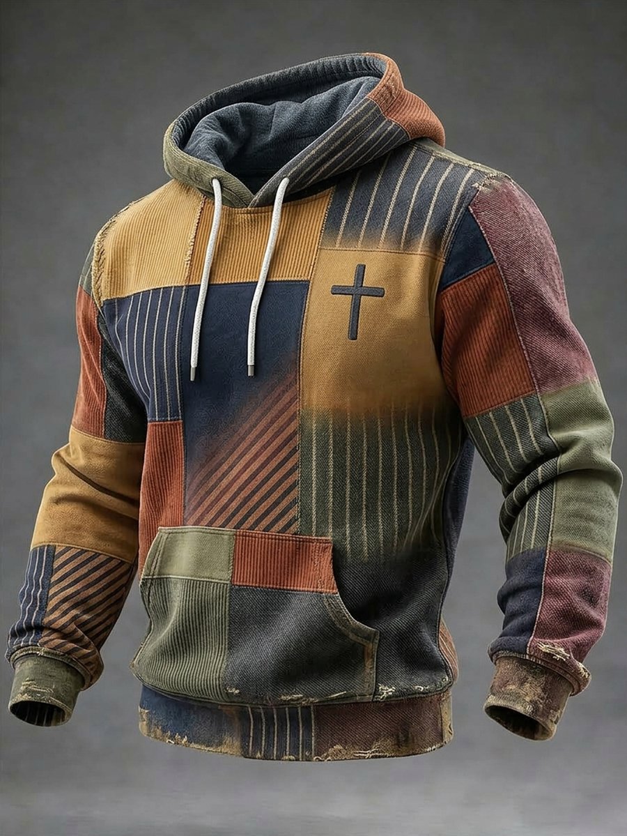 Men's Casual Faith Bauhaus Print Hooded