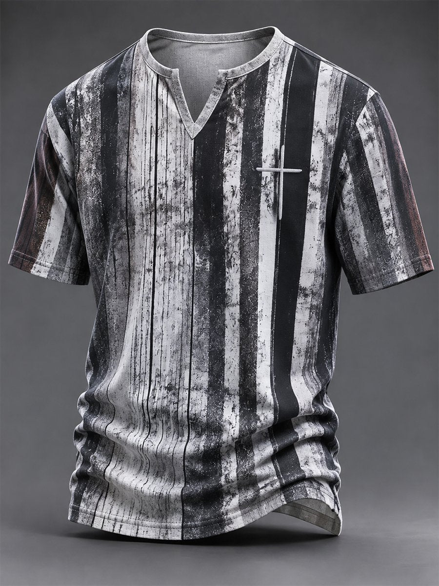 Men's Vintage Faith Faux-Linen T-shirt