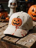 Unisex Halloween Pumpkin Head Bloodstain Print Hat