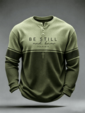 Men's Be Still And Know Psalm 46:10 Printed Waffle-Knit Top
