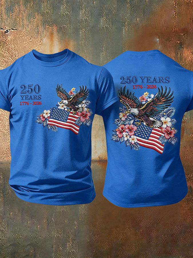 Men'S Retro American Independence Day Printed Short Sleeved T-Shirt