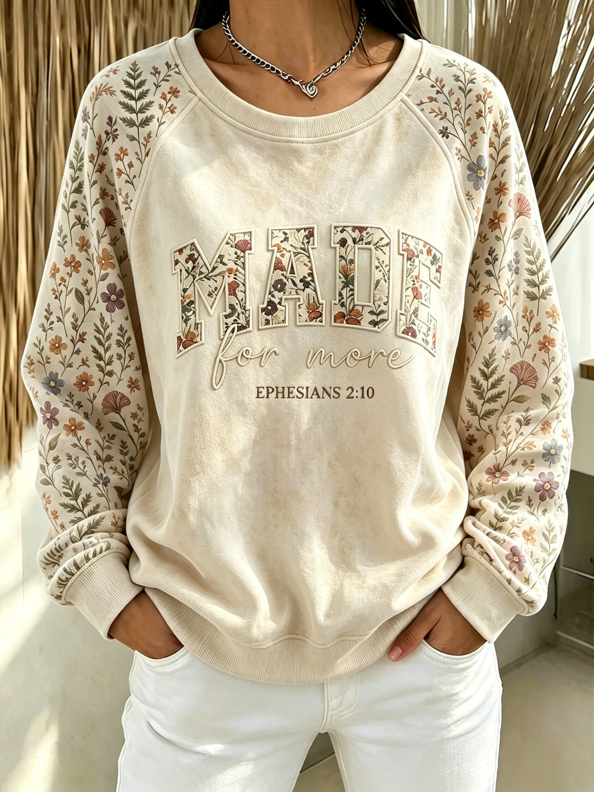 Women's 'I Will Praise Him In Every Season' Printed Casual Sweatshirt