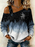 Women'S Casual Faith-Themed Printed Top