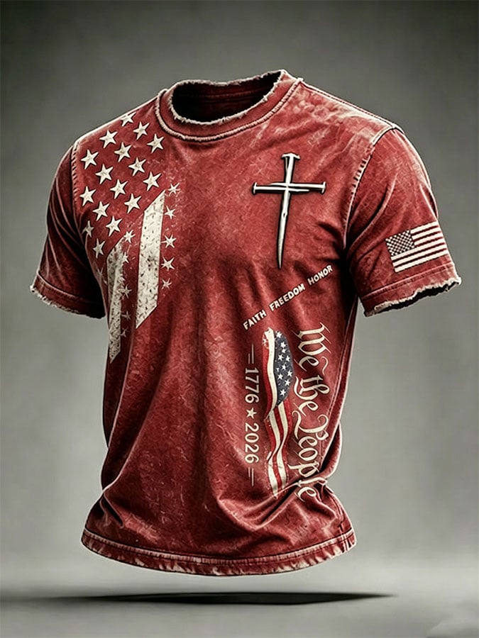 Men's Retro Print Short-Sleeve T-Shirt