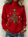 Women's Casual Fashion High-Neck Knit Top