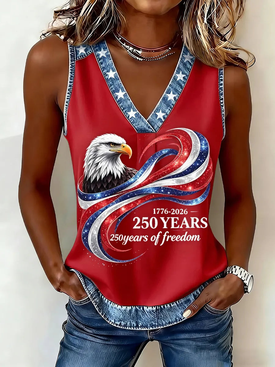 Women'S American 250Th Anniversary Faith Printed Casual Tank Top