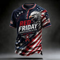 RED FRIDAY Remember Everyone Deployed Eagle Vintage American Flag Henley T-Shirt