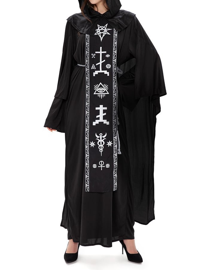 🔥HOT SALE🔥Women's Retro Witch Halloween COS Costume Robe
