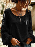 Women's Faith Over Fear Printed Casual T-Shirt