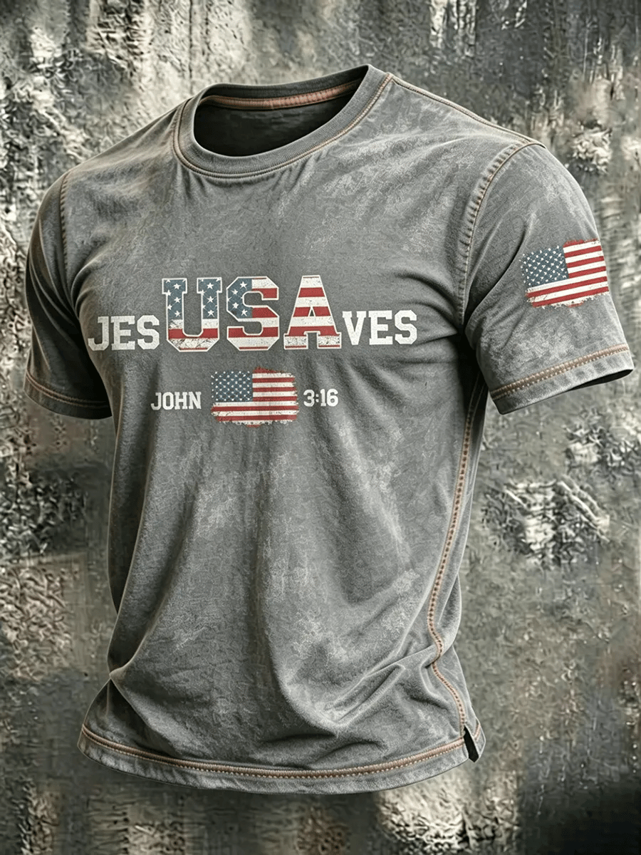 Men's  Faith Print Casual T-shirt