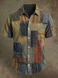 Men's Vintage Faith Faux-Linen Short-Sleeve Shirt