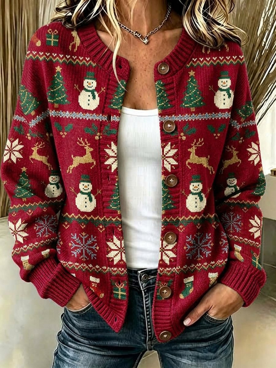 Women's Casual Christmas Cardigan