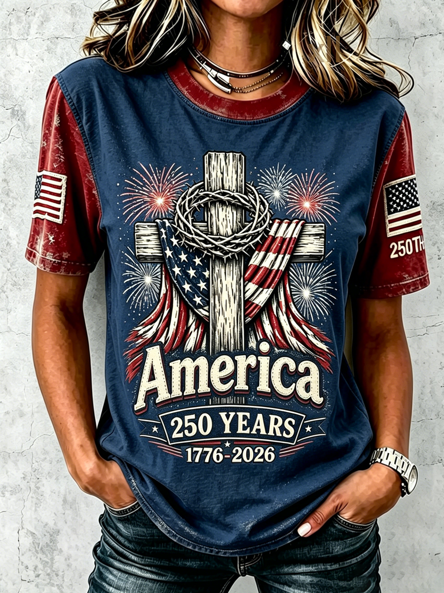 American Women's 250th Anniversary Faith Printed Top
