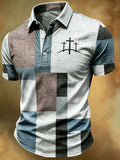 Men's Faith Cross Print Polo Shirt