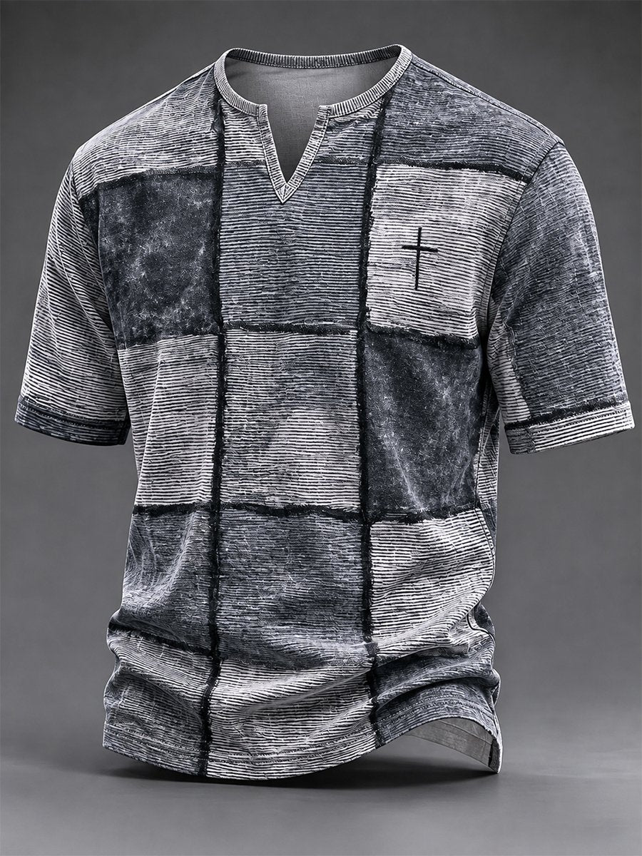 Men's Vintage Faith Faux-Linen T-shirt