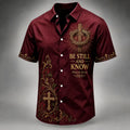 Men's Religious Faith Cross Printed Casual Shirt