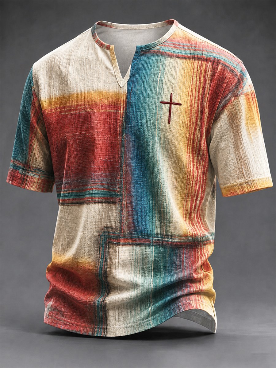 Men's Vintage Faith Faux-Linen T-shirt