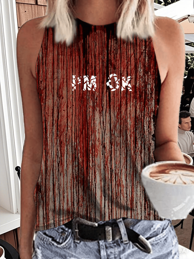 Women's I'M OK Print Vest