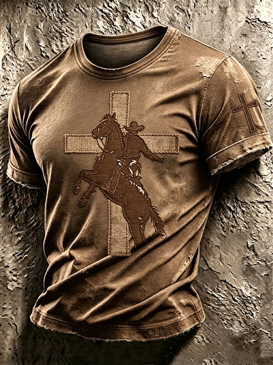 Men's Western-Style Faith Printing  T-Shirts
