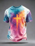Men's Retro Faith Printed Casual T-Shirt