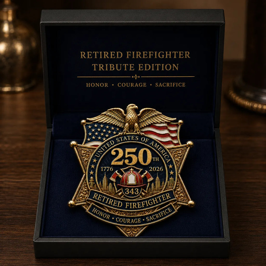 Retired Firefighter 250th Tribute Pin Badge
